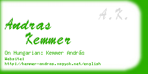 andras kemmer business card